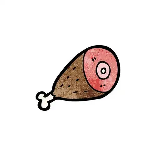 腿部的火腿,向量,在白色背景上的火腿卡通腿