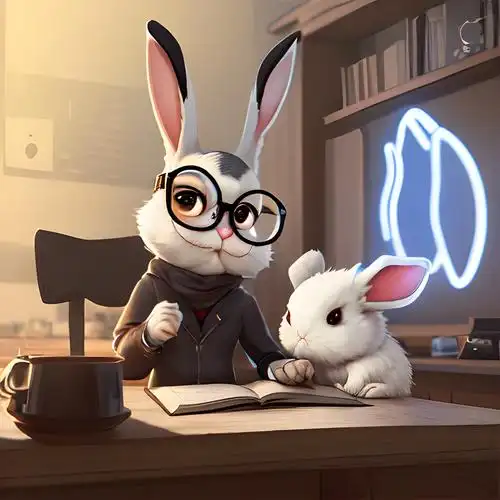 戴眼镜的兔子头像图片