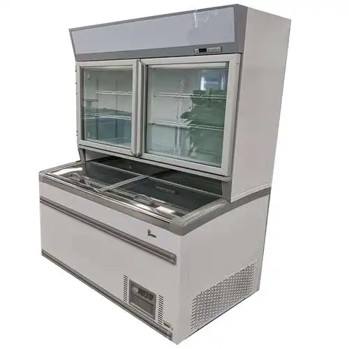 大型立式冷冻柜 子母雪糕柜 上冷藏下冷冻超市冷柜冷冻展示柜