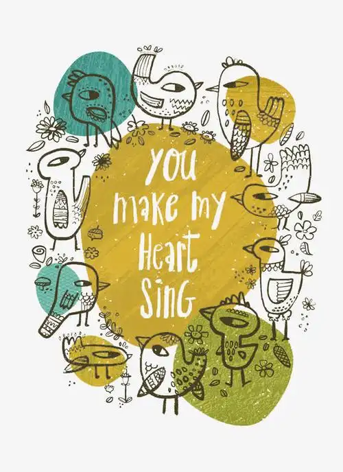 手绘小鸟色块封面