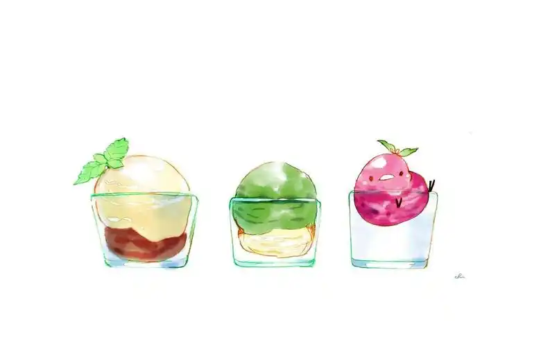 杯装冰淇淋插画图片壁纸