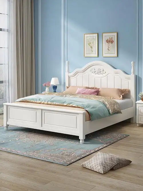 喜临门官方旗舰店美式白色实木木床现代简约1.8米双人床经济型实木床