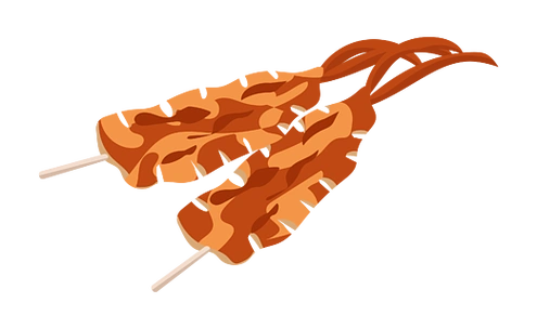 美味的鱿鱼烧烤插画特色美味铁板鱿鱼海报美味鱿鱼花餐饮美食生鲜主图