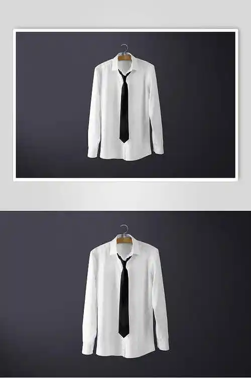 商务白衬衫黑领带样机