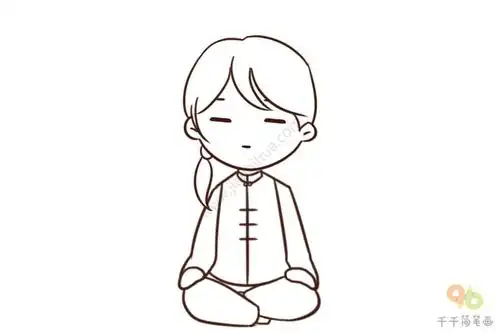 打坐简笔画步骤图