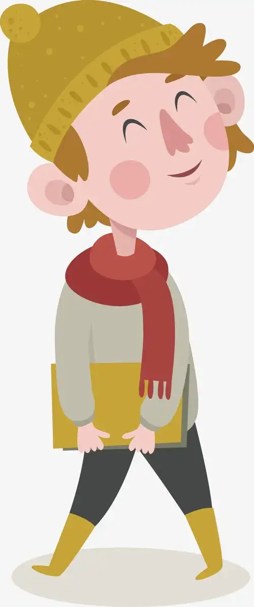 戴着帽子的矢量男孩