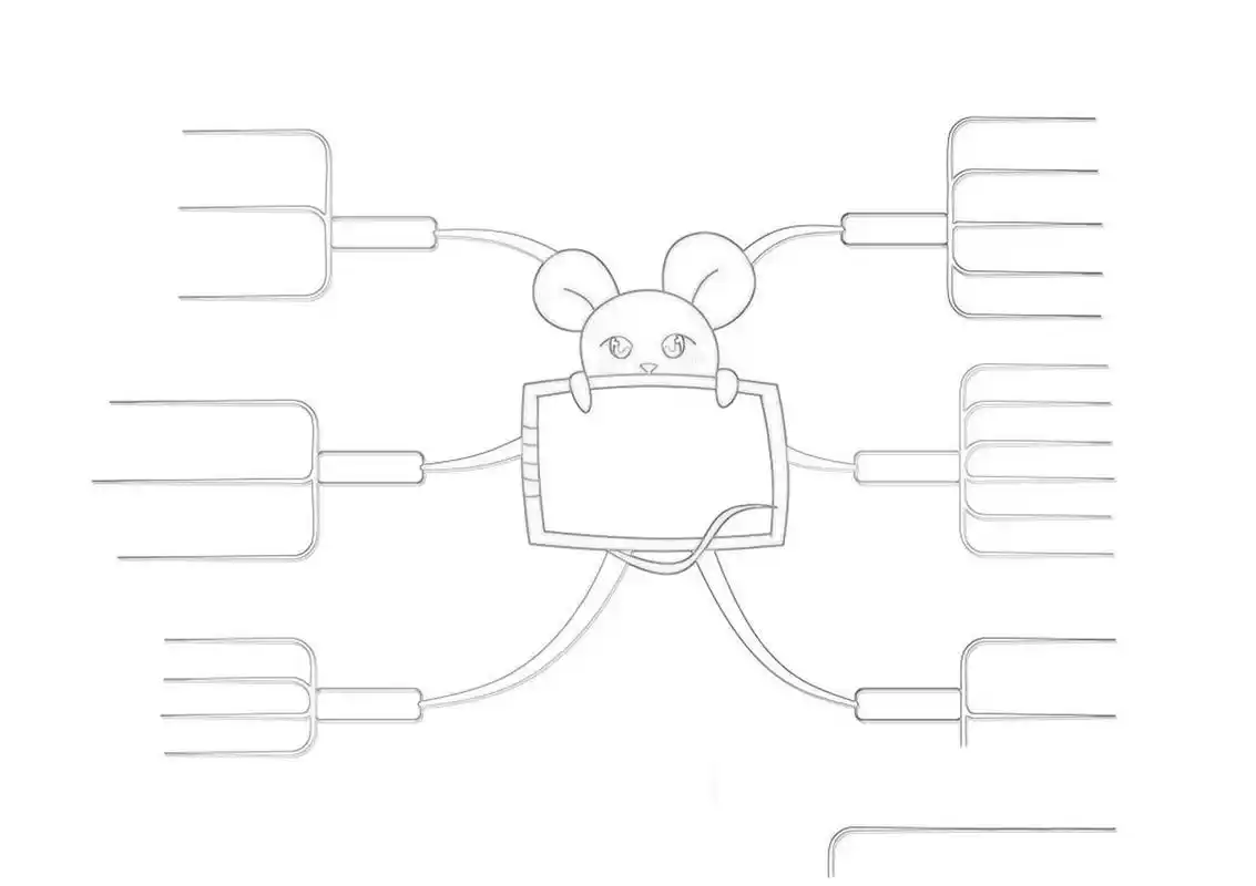50套黑白思维导图来喽 50张小学生通用思维导图模板 适用于语文,数学