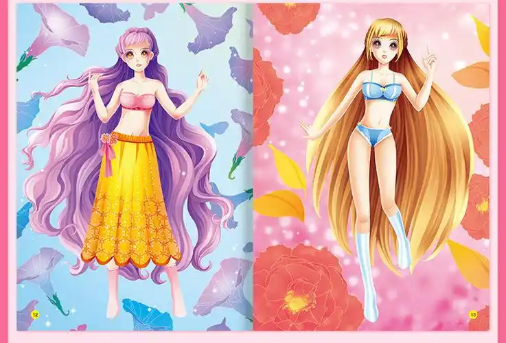 《卡通公主贴贴画全套6册 3-4-5-6岁宝宝换装贴画女孩换衣贴纸书 公主