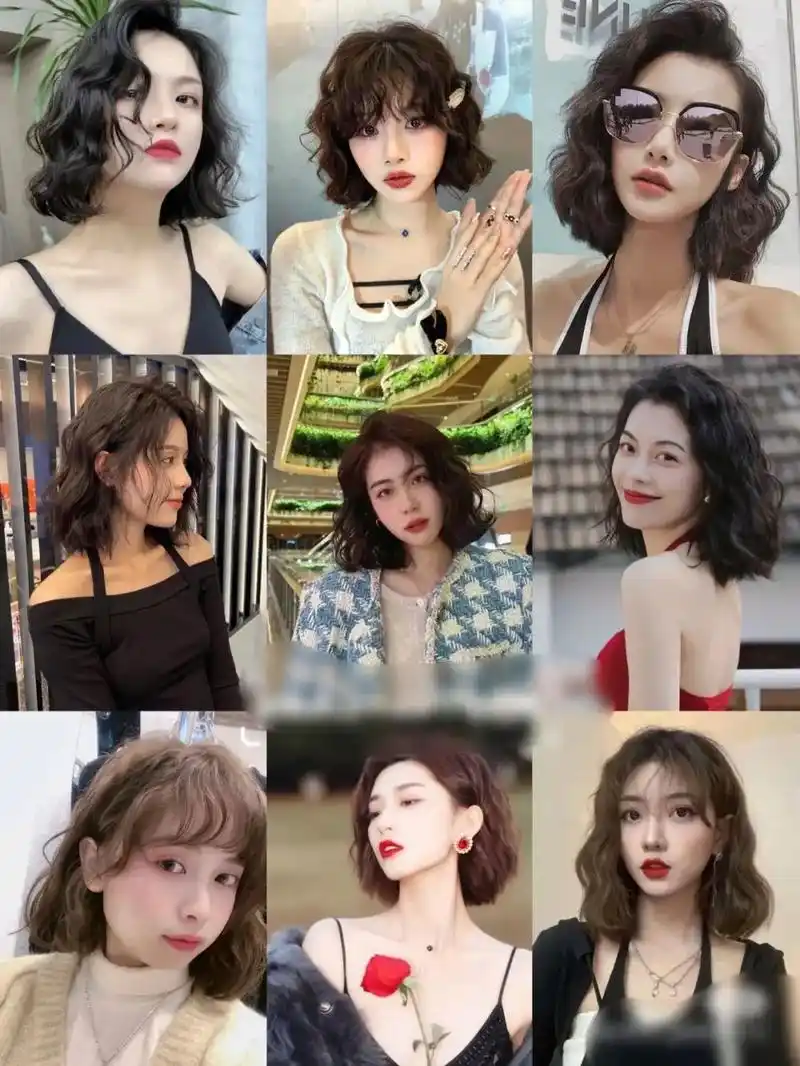 2022短发烫发减龄!温柔氛围感气质.比起单一的直发,短 - 抖音