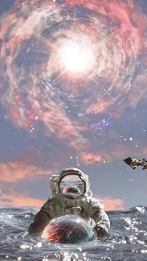 抖音超火太空人创意背景,锁屏图片,高清手机壁纸,另类-回车桌面