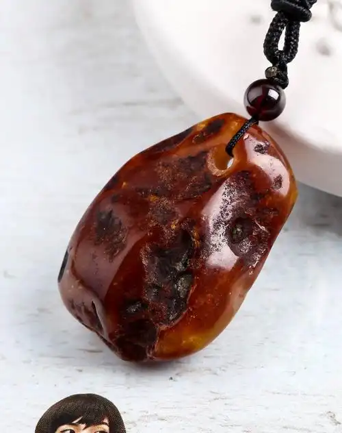 天然琥珀 蜜蜡带皮原石吊坠(含配绳) 七款可选