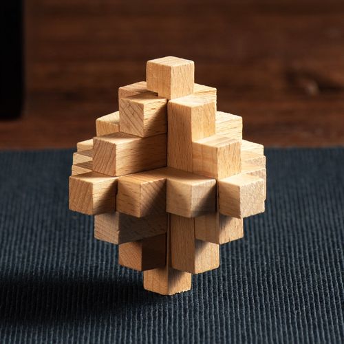 小印象 鲁班锁孔明锁儿童积木益智玩具全套成人解压玩具 十级难度实木