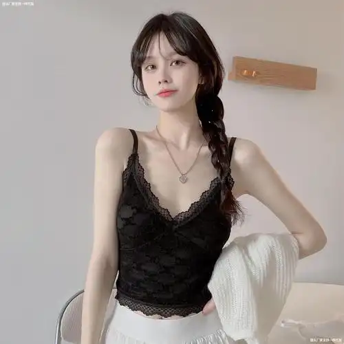 春季2022年新款蕾丝小吊带背心女白色内搭外穿辣妹上衣小众打底衫