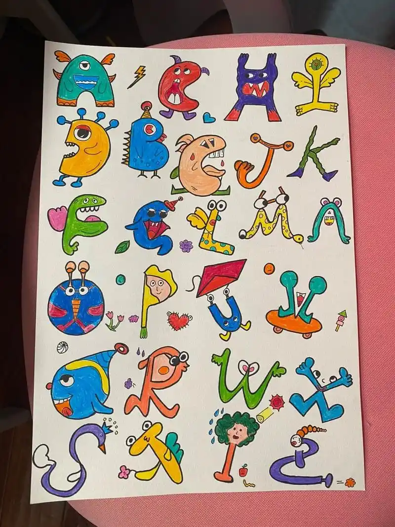 三年级英语「创意字母画」