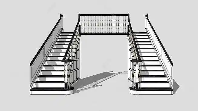 双合式楼梯su模型下载sketchup草图大师skp模型