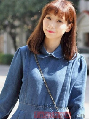 空气刘海图片长发学生清纯_圆脸适合的发型图片