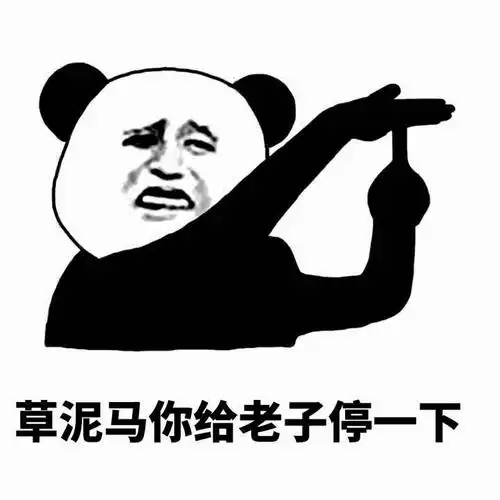 草泥马你给老子停一下 - 停一下,麻烦停一下 _熊猫人_停一下_装逼表情