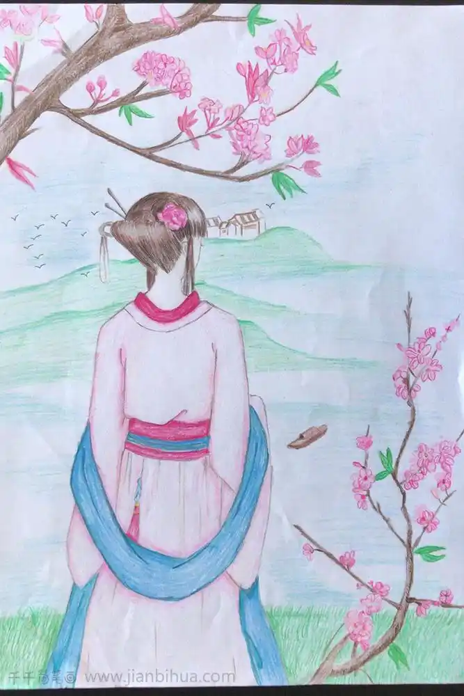 儿童画优秀奖作品《清平调》优秀儿童画_诗歌的样子简笔画