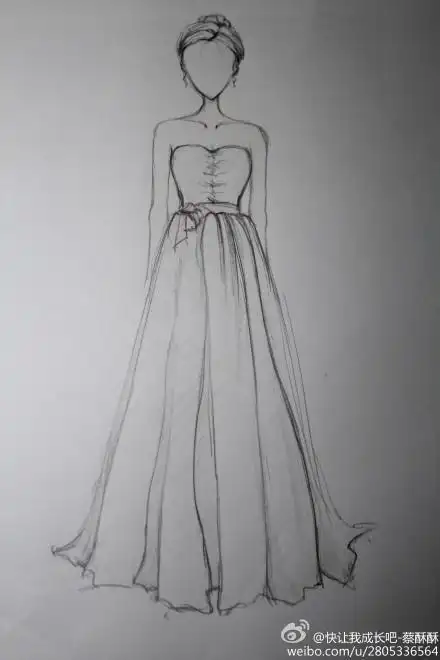 裙子画法简笔画动漫古风裙子画法铅笔画一套礼服简笔画公主裙简笔画