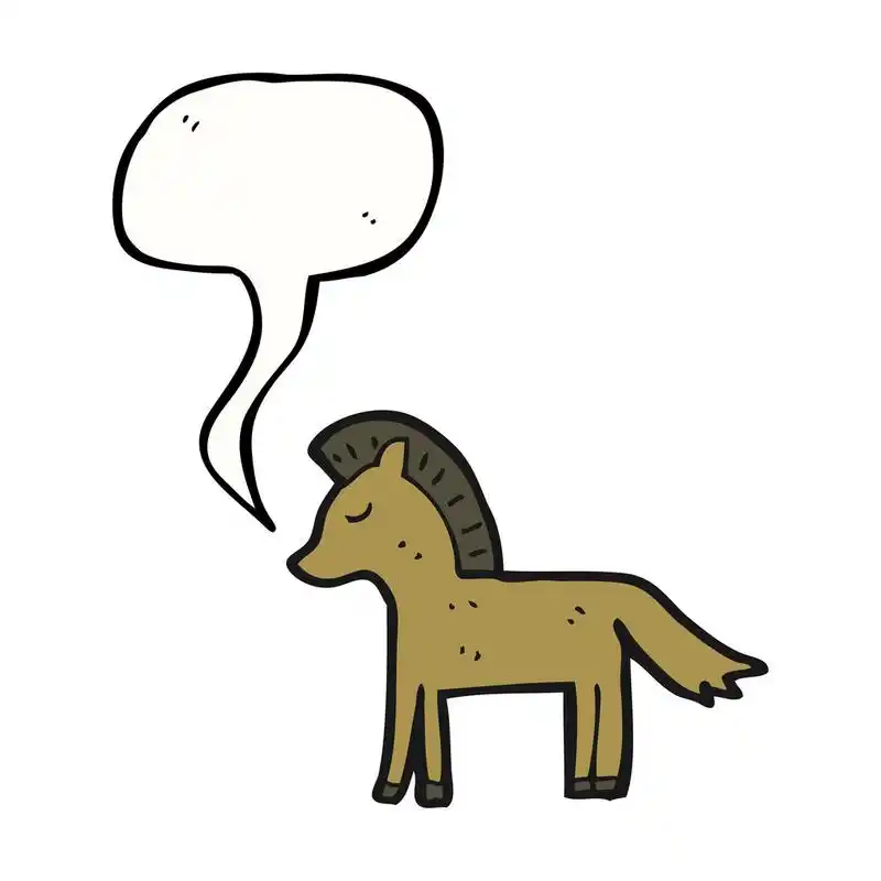 马,矢量,在白色背景上的卡通马