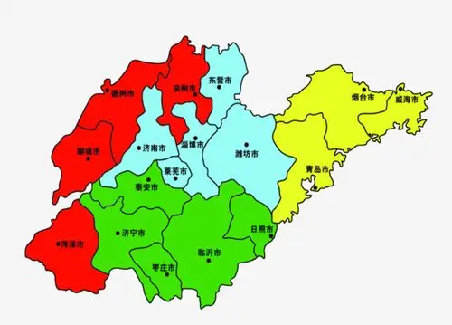 山东彩色地图