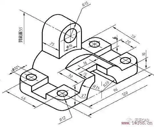 根据轴测图绘制二维图图例100例
