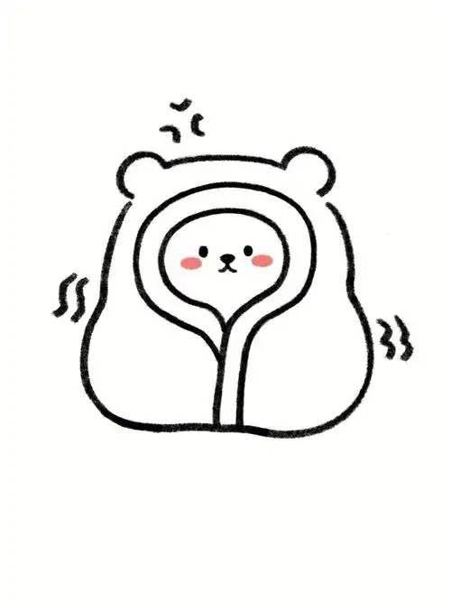 手残党学简笔画附教程73天冷裹被子的小熊