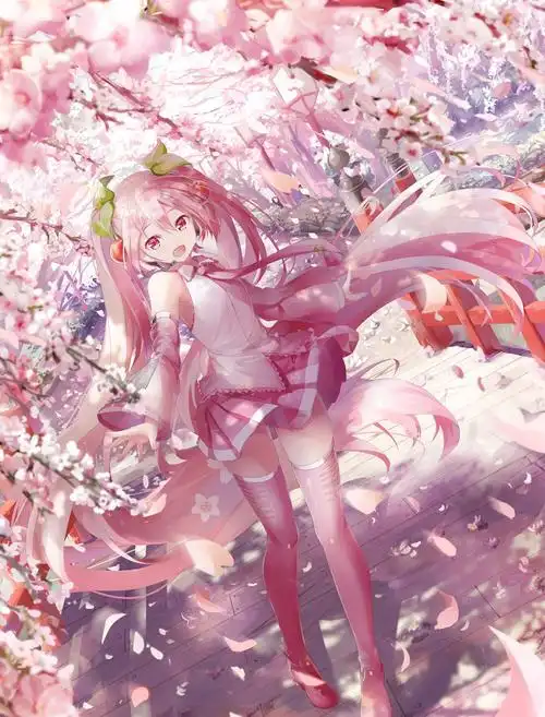 同人图:初音未来为樱花节应援,美如公主殿下|初音未来|画师|樱花节