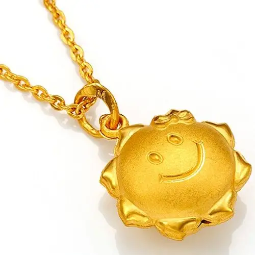 曼卡龙珠宝千足金小太阳吊坠图片珠宝图片