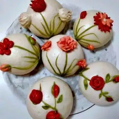 网红彩虹馒头,花样馒头