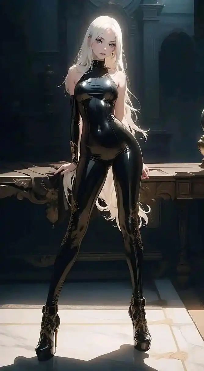 ai绘画,二次元皮衣小姐姐