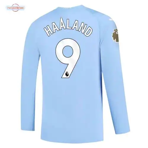 正品2324曼城球衣9号哈兰德17德布劳内主场长袖球员版短袖足球服