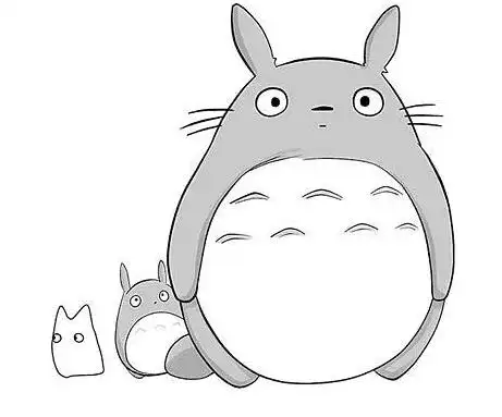 卡通可爱的龙猫简笔画龙猫