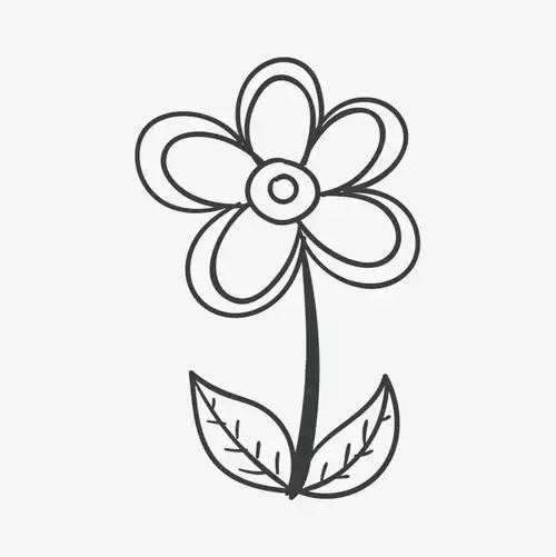 黑白线条简笔画简约