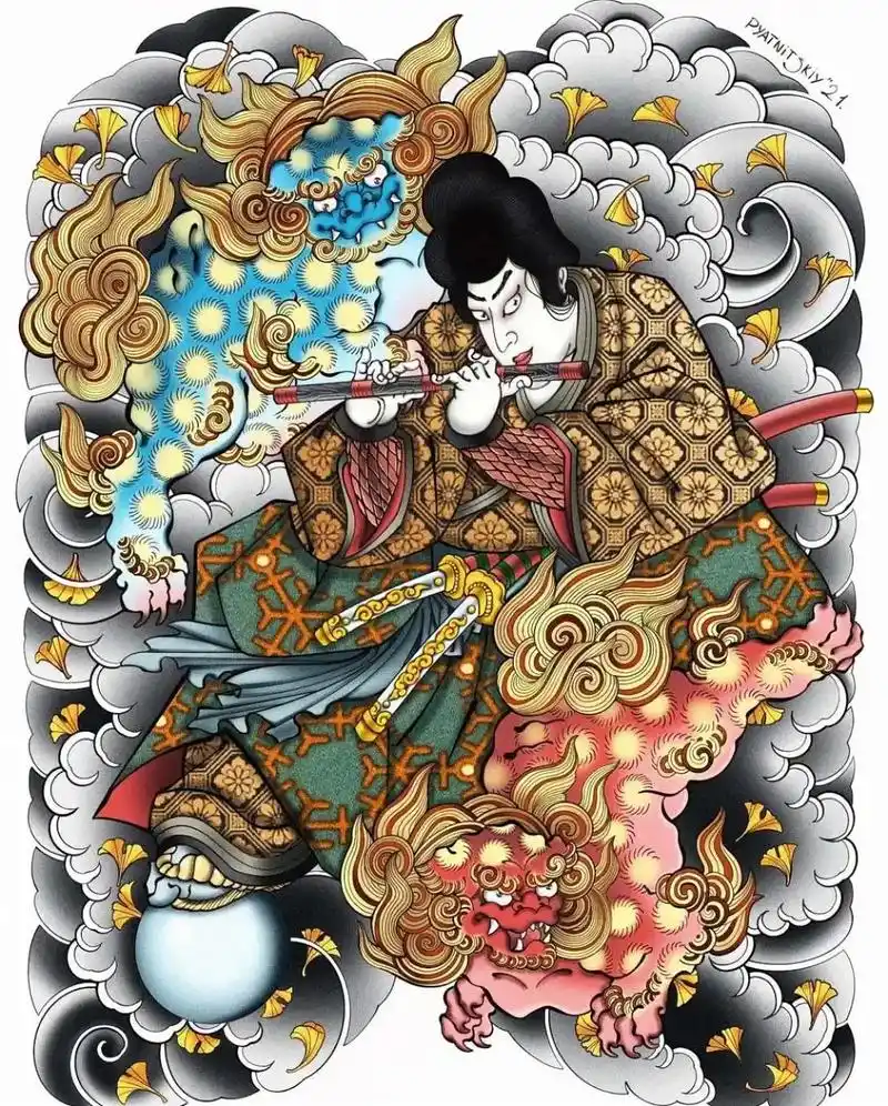 本期推荐一组日式的人物手稿#纹身素材 #刺青 #老传统 #纹 - 抖音