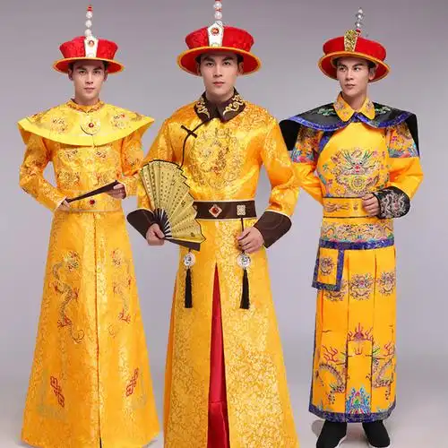 新款清朝皇帝服装龙袍表演服影视剧清代古装男四阿哥演出服-阿里巴巴