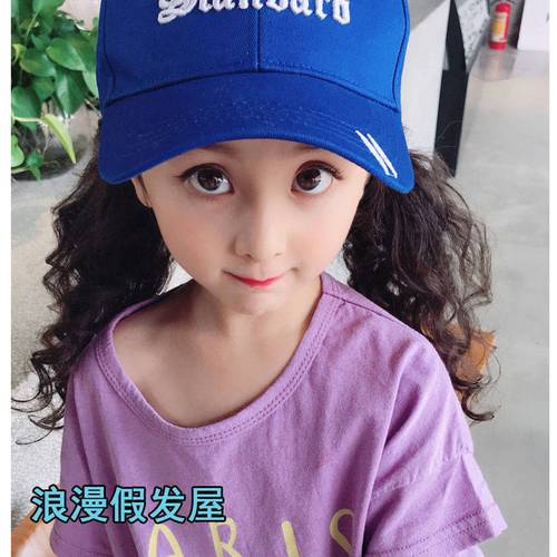 儿童马尾辫卷发玉米须水波纹羊毛卷辫子女童假发马尾