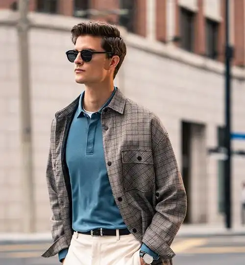 布先生翻领纯棉长袖t恤男春夏季男士商务休闲衣服纯色全棉打底衫bt