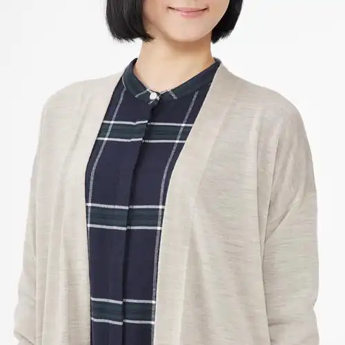 女装羊毛真丝混纺针织长外套 | 无印良品 muji