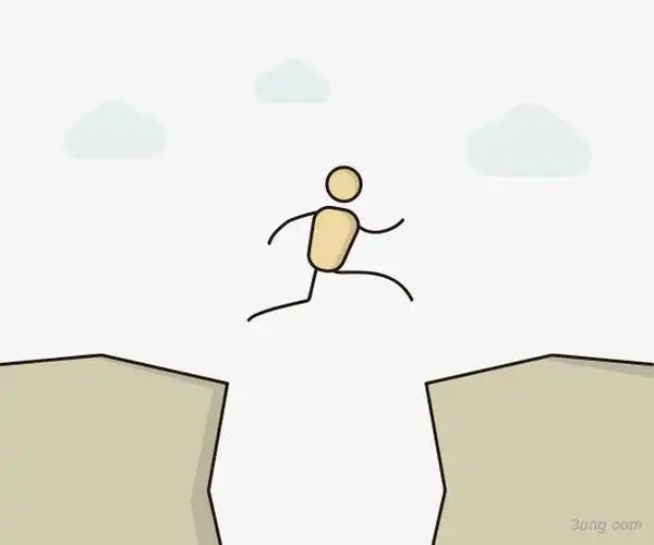 跨越悬崖的小人png素材透明免抠图片卡通手绘