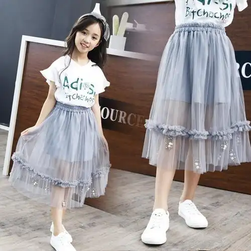 小孩沙裙半裙半身女童半身裙夏季网纱裙子春秋韩版童装儿童下半