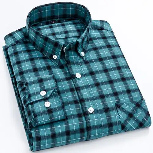 纯棉格子男士衬衫长袖休闲薄款春夏季男生潮流衬衫