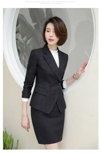 安依莲高端西服套装女两件职业装女装套装小西装秋冬新款时尚洋气商务