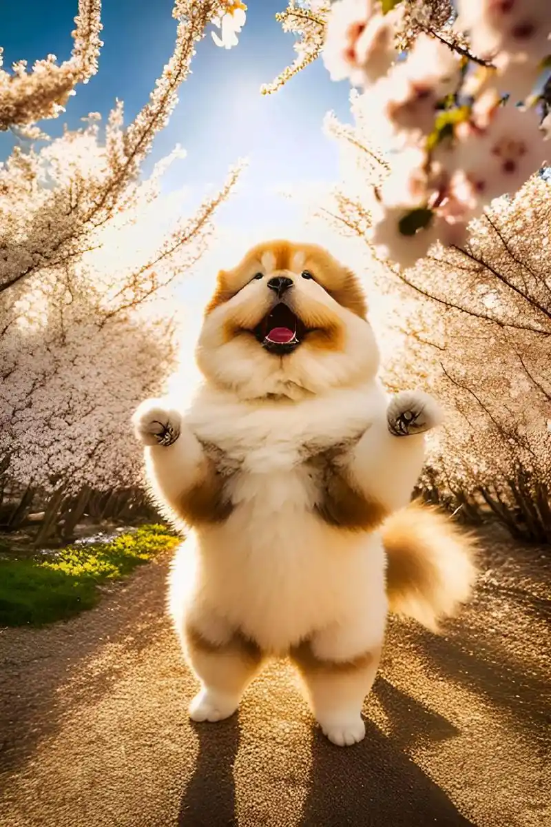 可爱呆萌小奶狗想啥呢