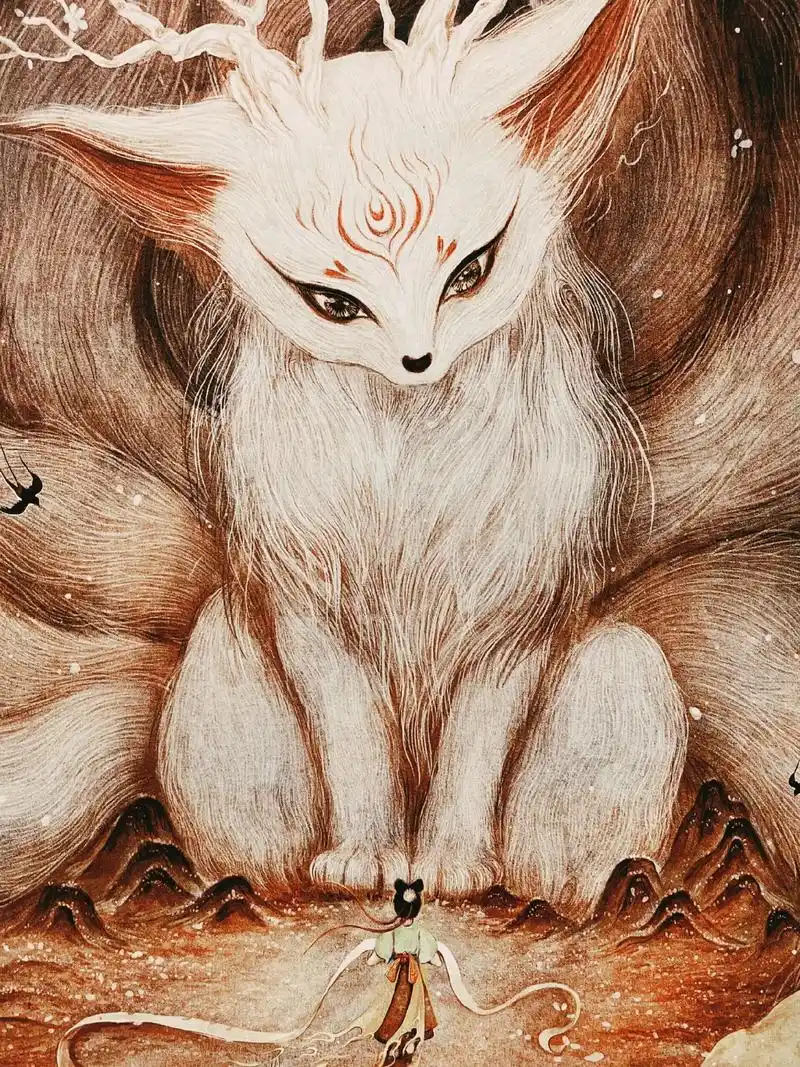 这么呆萌的九尾狐谁看了不心动.