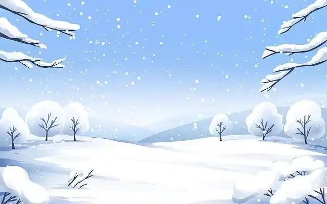 卡通扁平冬季下雪风景寒冷冬天节气天气插画大雪背景