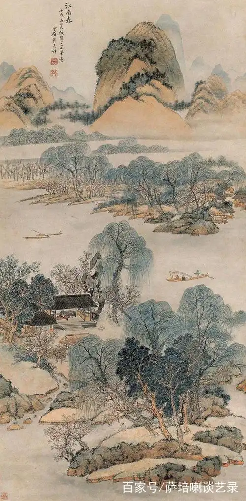 春到江南,万物复苏,清代画家翟大坤绘《江南春》