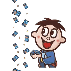 旺仔接糖 - 旺仔撒糖表情包动图