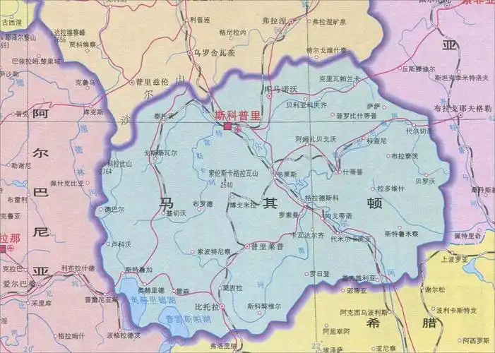 马其顿旅游地图