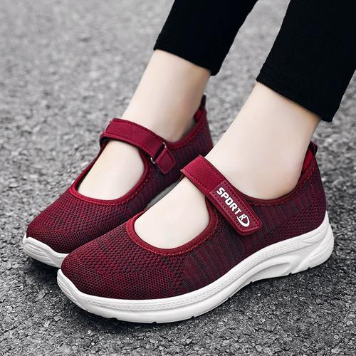 女2022新款老北京布鞋外贸女鞋软底透气魔术贴中老年妈妈鞋